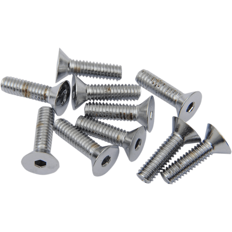DRAG SPECIALTIES 8 - 32*1/2 FLAT HEAD SCREWS (10) CY - CHROME (MPB363) - DRIVEN Canada's Powersports 632393173377MPB363