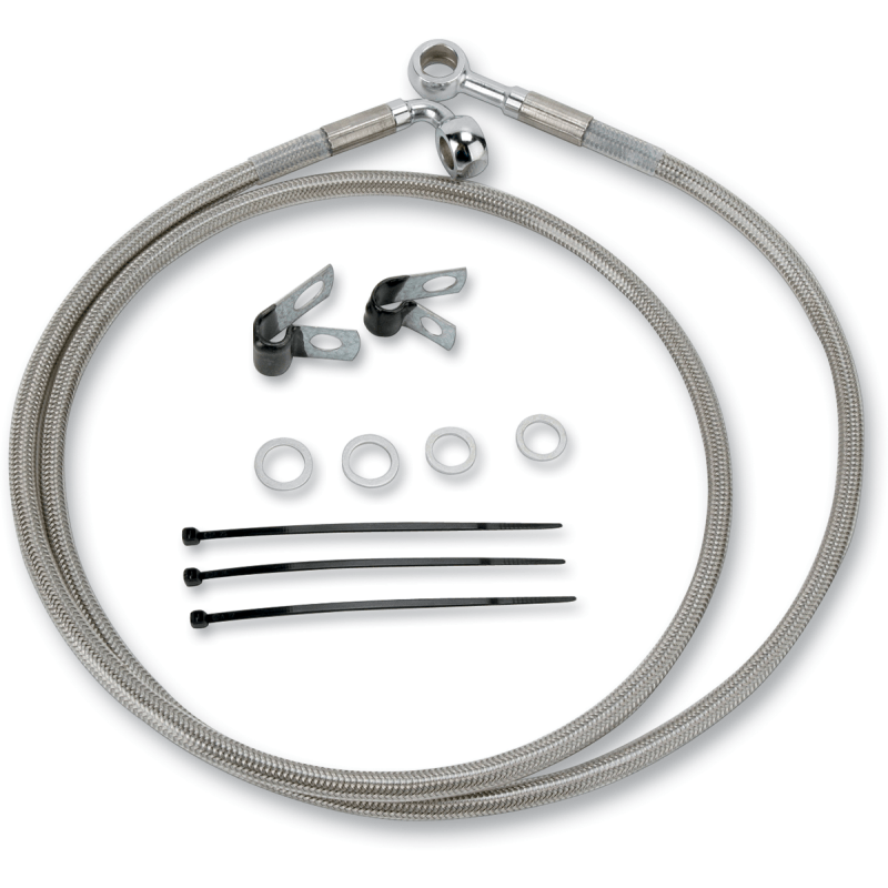 DRAG SPECIALTIES 84 - 98 FXST FRT S/S BRAKE LINE KIT +2 (640115 - 2) - DRIVEN Canada's Powersports 640115 - 2