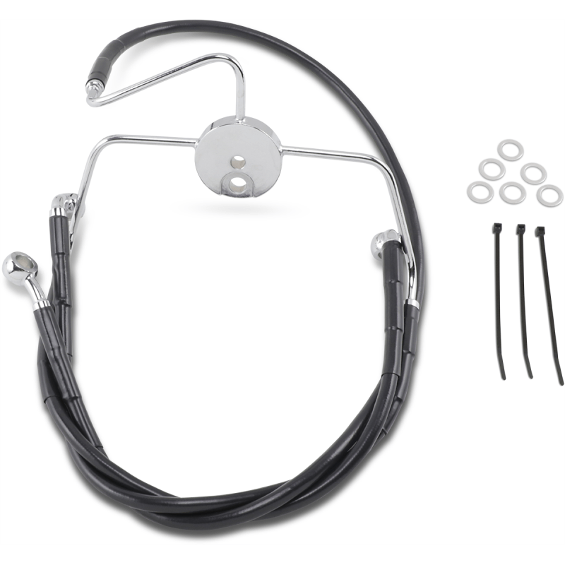 DRAG SPECIALTIES 94 - 07 FLHR +4BLK FRT BRK LINE KIT (644410 - 4BLK) - DRIVEN Canada's Powersports 644410 - 4BLK