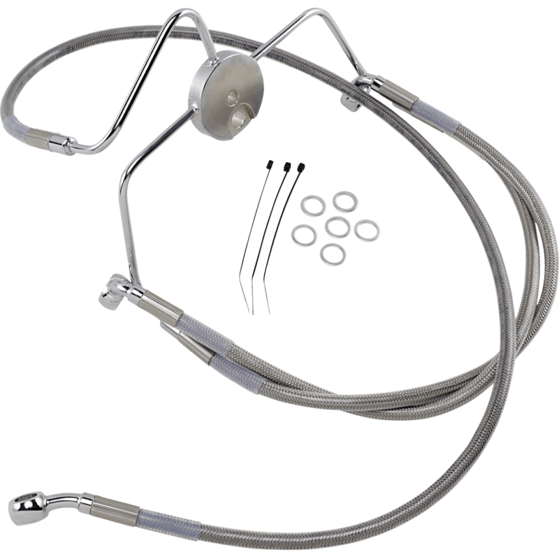 DRAG SPECIALTIES 94 - 07 FLHR FRT S/S BRAKE LINE KIT +6 (644410 - 6) - DRIVEN Canada's Powersports 644410 - 6