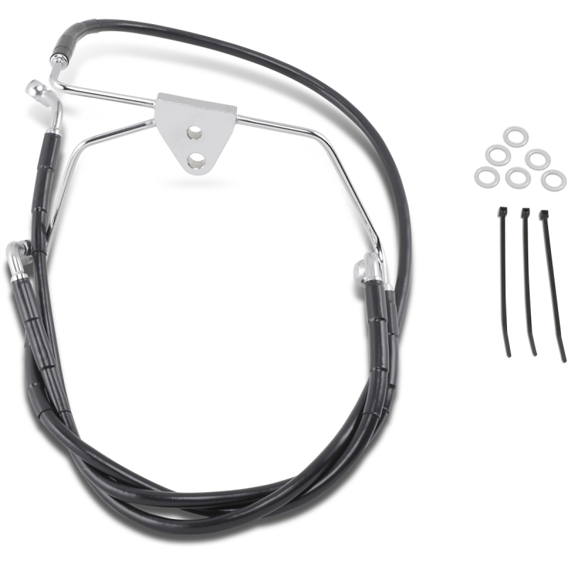 DRAG SPECIALTIES 96 - 07 FLHT/X +10BLK FRT BRK LINE KIT (660411 - 10BLK) - DRIVEN Canada's Powersports 660411 - 10BLK