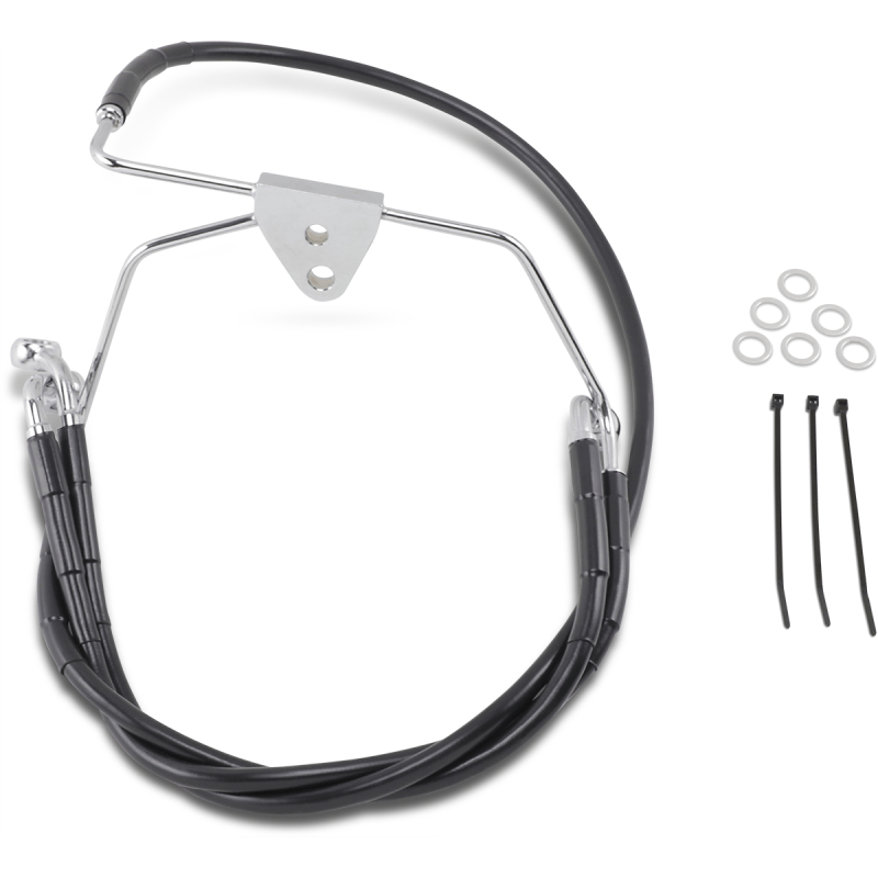 DRAG SPECIALTIES 96 - 07 FLHT/X +6BLK FRT BRK LINE KIT (660411 - 6BLK) - DRIVEN Canada's Powersports 660411 - 6BLK