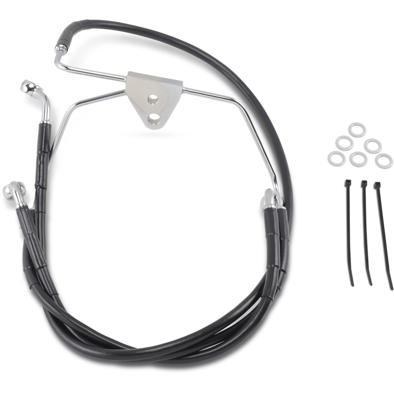 DRAG SPECIALTIES 96 - 07 FLHT/X +8BLK FRT BRK LINE KIT (660411 - 8BLK) - DRIVEN Canada's Powersports 660411 - 8BLK