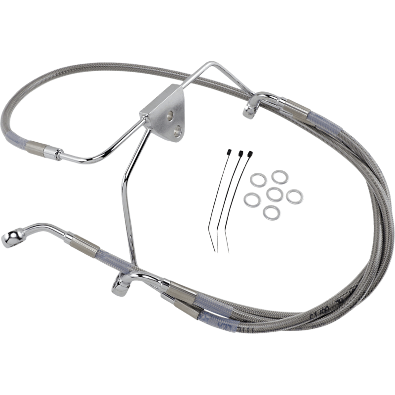 DRAG SPECIALTIES 96 - 07 FLHT/X FRT S/S BRAKE LINE KIT +8 (660411 - 8) - DRIVEN Canada's Powersports 660411 - 8