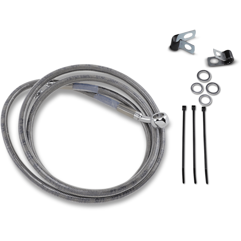 DRAG SPECIALTIES 99 - 07 FXST FRT S/S BRAKE LINE KIT +10 (640210 - 10) - DRIVEN Canada's Powersports 640210 - 10