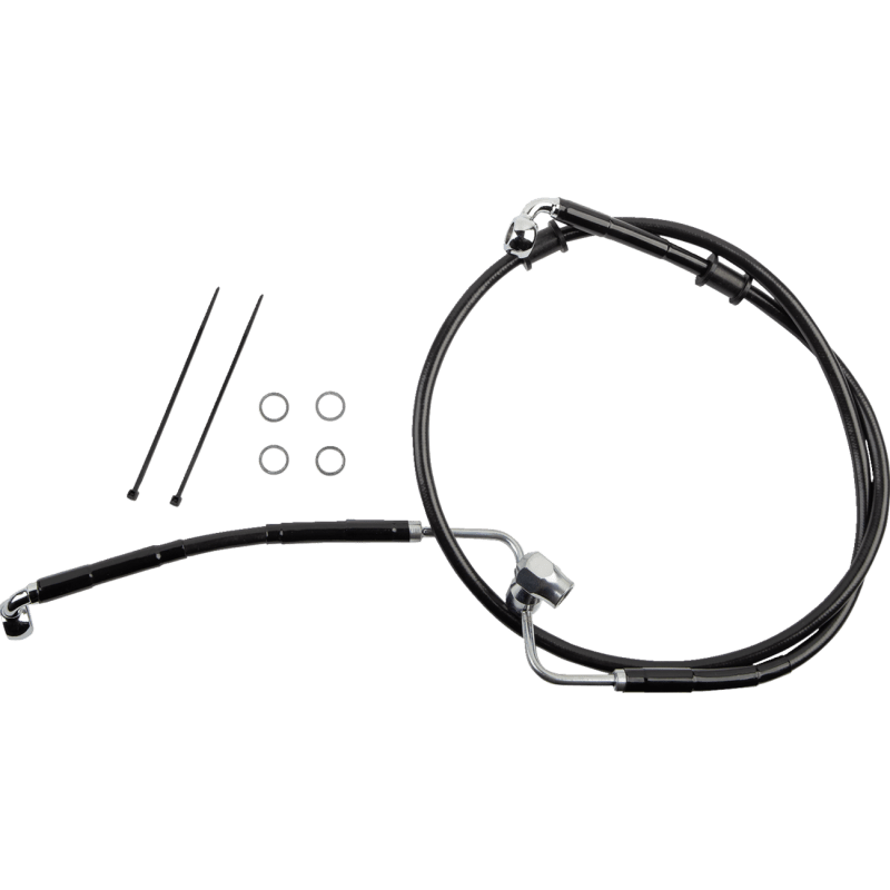DRAG SPECIALTIES BRAKE LINE RR NON ABS (618607 - BLK) - DRIVEN Canada's Powersports 618607 - BLK