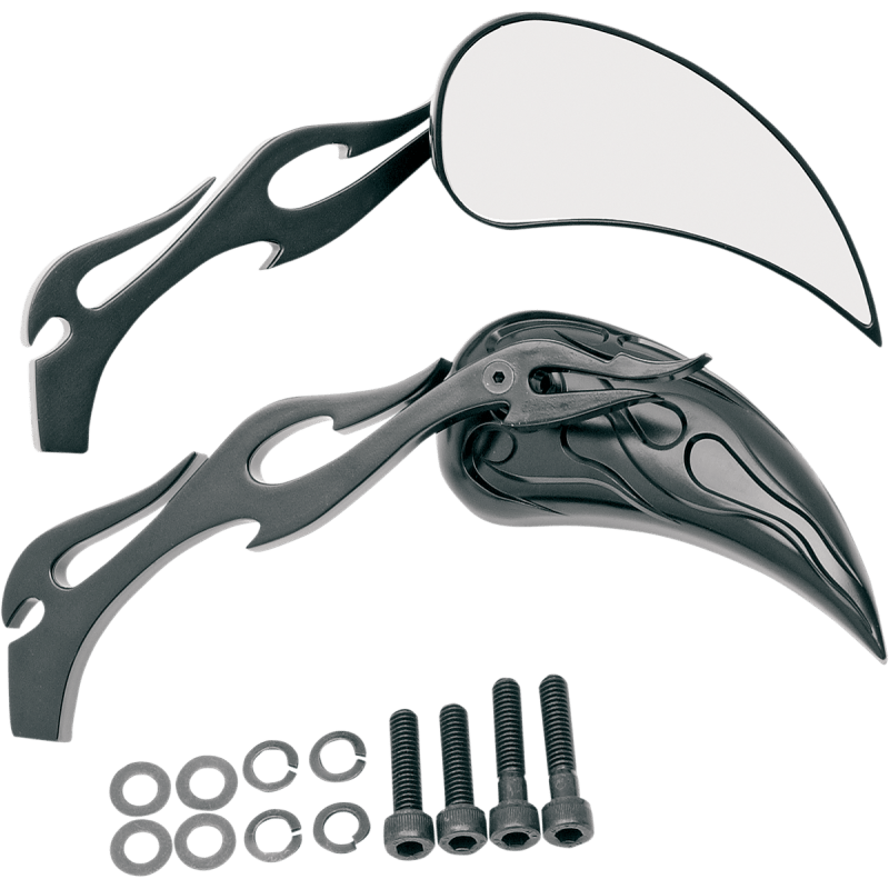 DRAG SPECIALTIES FLAMED STEM TEARDROP 6" PR - DRIVEN Canada's Powersports 0640 - 0289