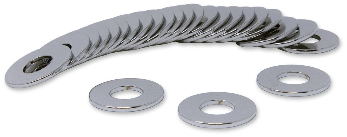 DRAG SPECIALTIES FLAT WASHERS 3/8 USS (25) CY - CHROME - DRIVEN Canada's Powersports 632393670432MPB596