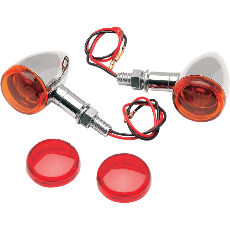 DRAG SPECIALTIES MINI DEUCE MARKER LIGHTS AMB/RED (PR) (2040 - 0278) - DRIVEN Canada's Powersports 2040 - 0278
