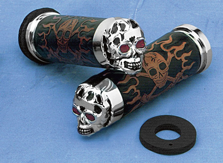 DRAG SPECIALTIES SKULL GRIPS W/EYES (PR) - DRIVEN Canada's Powersports DS - 243256