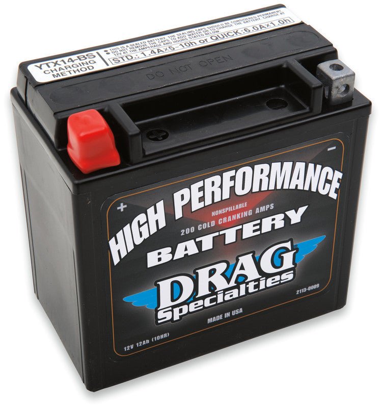 DRAG SPECIALTIES YTX14 FA DRAG BATTERY (65948 - 00) (DRGM7RH4S) - DRIVEN Canada's Powersports 048493929811DRGM7RH4S