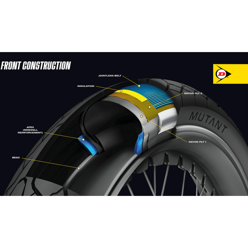 DUNLOP 120/70ZR17 (58W) M+S MUTANT FRONT (45255200) - DRIVEN Canada's Powersports 4525 - 520045255200