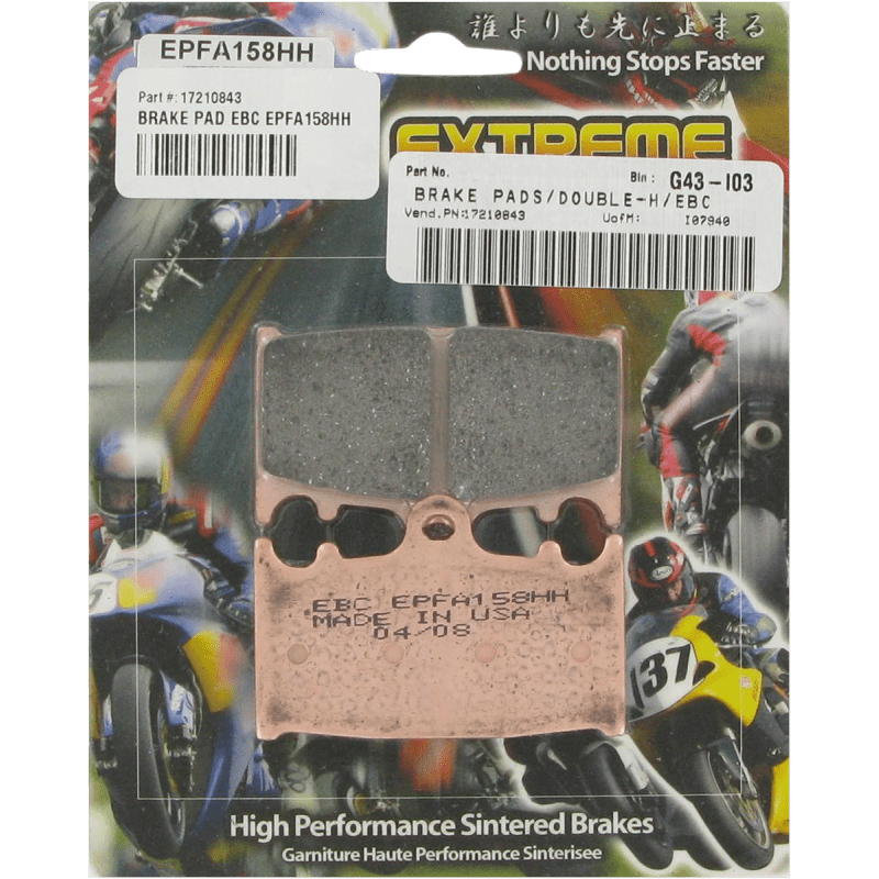 EBC EPFA SERIES ROAD RACE BRAKE PAD (EPFA185HH) - DRIVEN Canada's Powersports 840655057383EPFA185HH