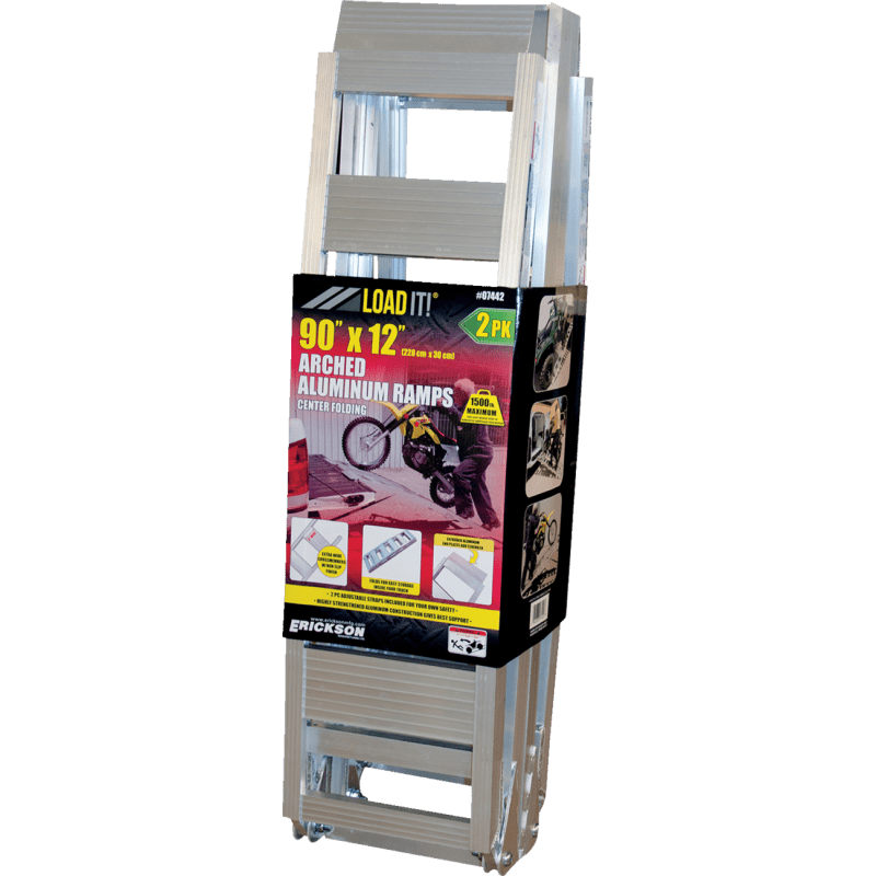 ERICKSON 12" X 90" FOLDING ARCHED ALUMINUM RAMP 1500 LB LOAD - IT (07442) - DRIVEN Canada's Powersports 07442