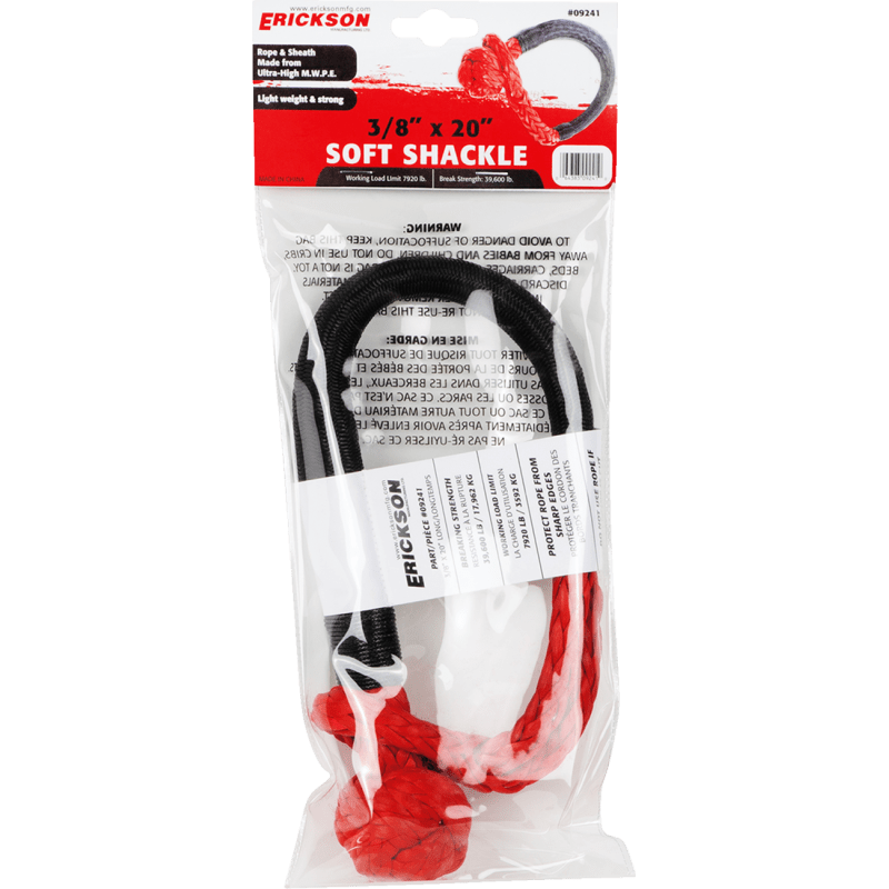 ERICKSON 3/8" X 20.8" 39,600 LB SOFT SHACKLE W/UHMWPE SHEATH (09241) - DRIVEN Canada's Powersports 09241