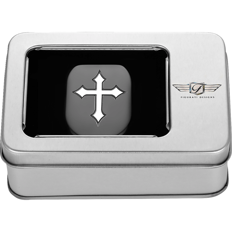 FIGURATI DESIGNS BACK FENDER COVER WITH MALTESE CROSS - LEFT - DRIVEN Canada's Powersports FD41 - AC - BLK - LT