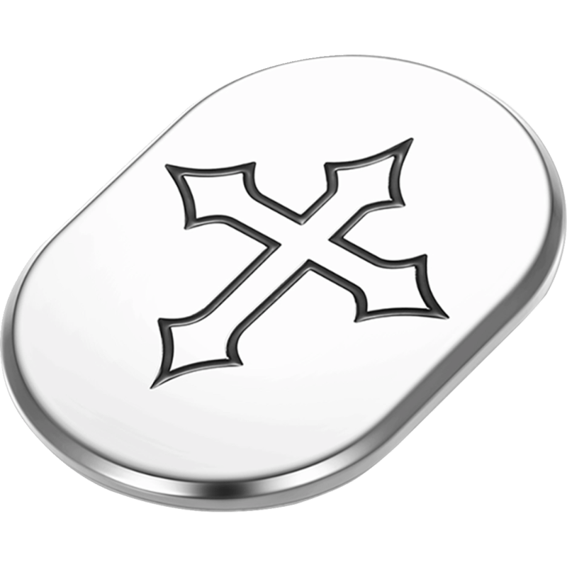 FIGURATI DESIGNS BACK FENDER COVER WITH MALTESE CROSS - LEFT - DRIVEN Canada's Powersports FD41 - AC - SS - LT