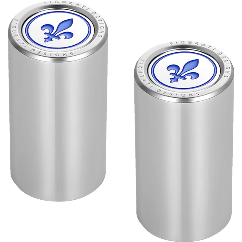 FIGURATI DESIGNS BLUE FLEUR - DE - LIS DOCKING COVERS 25X46MM - DRIVEN Canada's Powersports FD05 - 25.2/46.5 - SS