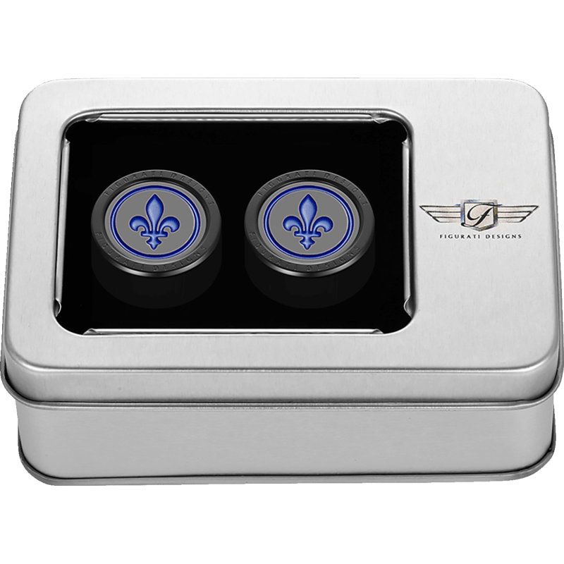 FIGURATI DESIGNS BLUE FLEUR - DE - LIS DOCKING COVERS 27X32MM - DRIVEN Canada's Powersports FD05 - 27.2/32 - BK
