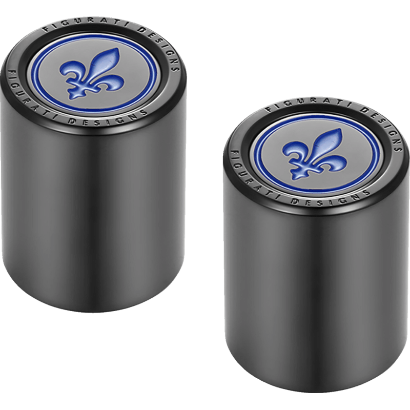 FIGURATI DESIGNS BLUE FLEUR - DE - LIS DOCKING COVERS 27X32MM - DRIVEN Canada's Powersports FD05 - 27.2/32 - BK