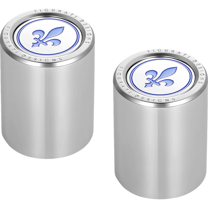 FIGURATI DESIGNS BLUE FLEUR - DE - LIS DOCKING COVERS 27X32MM - DRIVEN Canada's Powersports FD05 - 27.2/32 - SS