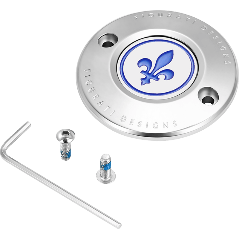 FIGURATI DESIGNS BLUE FLEUR - DE - LIS M8 TIMING COVER - DRIVEN Canada's Powersports FD05 - TC - 2H - SS