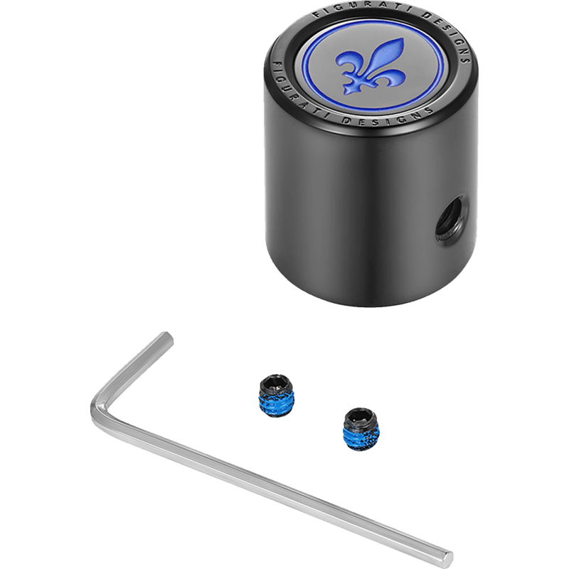 FIGURATI DESIGNS BLUE FLEUR - DE - LIS SHIFTER COVER - DRIVEN Canada's Powersports FD05 - HTSC - BK