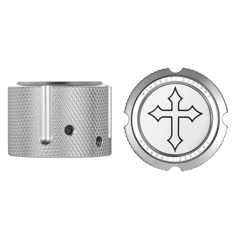 FIGURATI DESIGNS FRONT AXLE NUT COVERS WITH CROSS - DRIVEN Canada's Powersports FD41 - FAC - SS