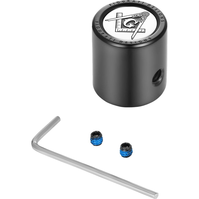 FIGURATI DESIGNS HEEL - TOE SHIFTER COVER WITH MASONIC EMBLEM - DRIVEN Canada's Powersports FD42 - HTSC - BLK