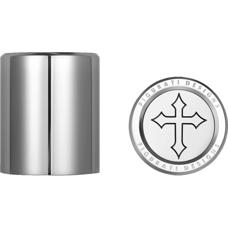FIGURATI DESIGNS ND MAG DOCKING COVERS WITH CROSS - 27.2X32MM - DRIVEN Canada's Powersports FD41 - DC - 27.2/32 - SS