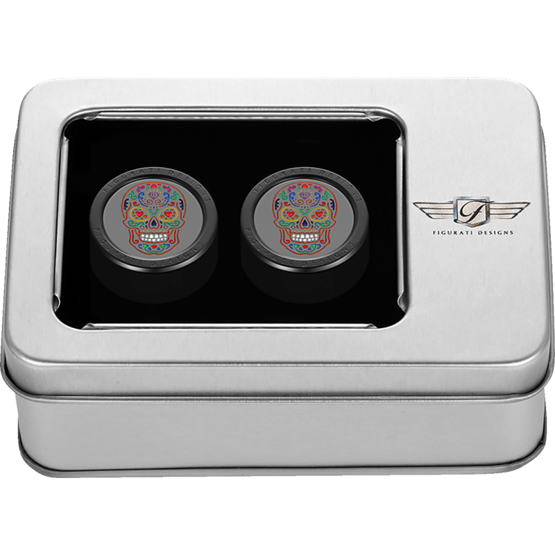 FIGURATI DESIGNS ND MAG DOCKING COVERS WITH SUGAR SKULL - 25.2X32MM - DRIVEN Canada's Powersports FD30 - DC - 25.2/32 - BLK