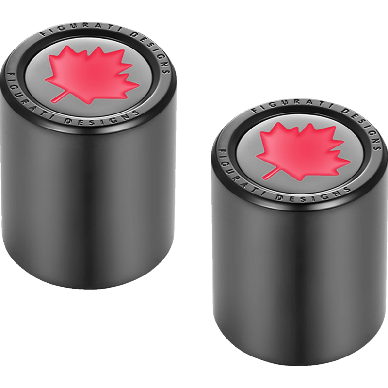 FIGURATI DESIGNS RED MAPLE LEAF DOCKING COVERS 25X32MM - DRIVEN Canada's Powersports FD03 - 25.2/32 - BK