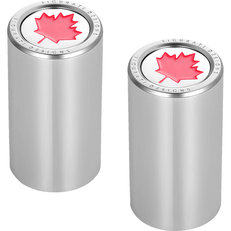 FIGURATI DESIGNS RED MAPLE LEAF DOCKING COVERS 25X46MM - DRIVEN Canada's Powersports FD03 - 25.2/46.5 - SS