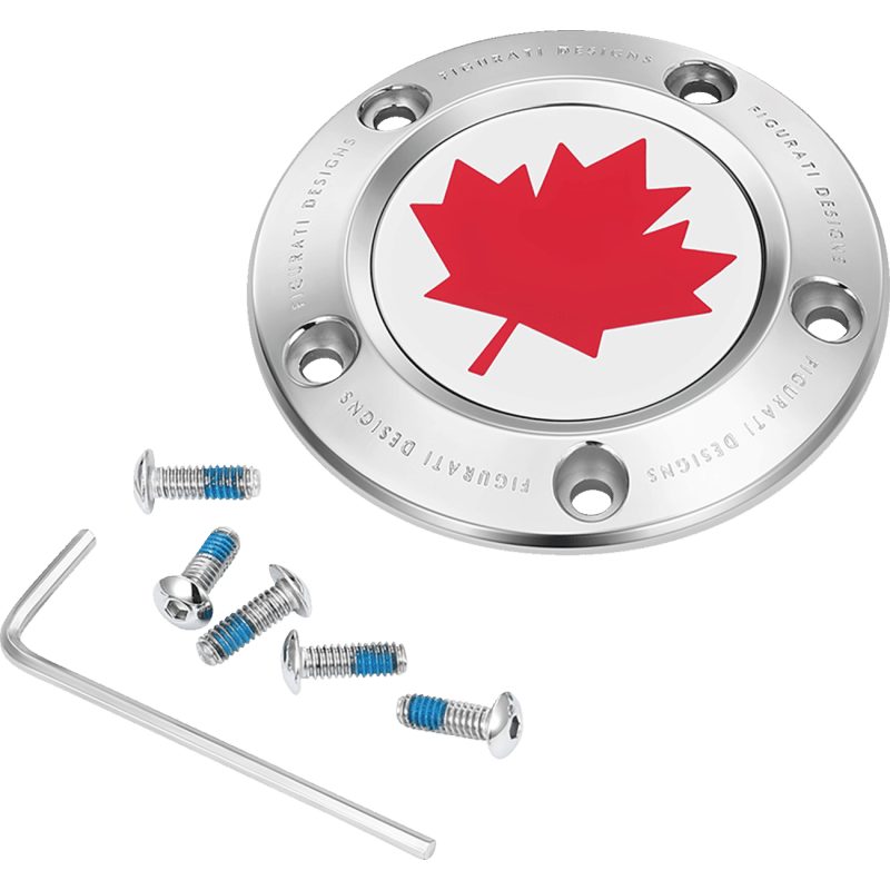 FIGURATI DESIGNS RED MAPLE LEAF TWIN CAM TIMING COVER - DRIVEN Canada's Powersports FD03 - TC - 5H - SS