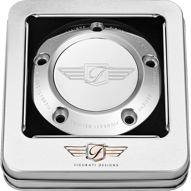FIGURATI DESIGNS TIMING COVER WITH LOGO, 5 - HOLE - DRIVEN Canada's Powersports FD01 - TC - 5H - SS