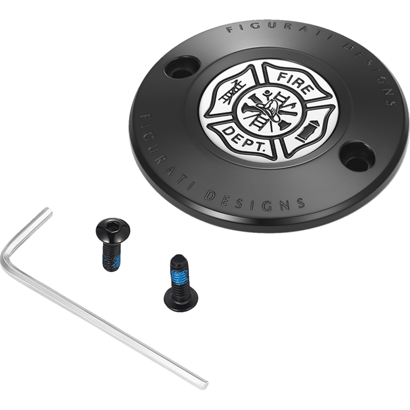FIGURATI DESIGNS TIMING COVER WITH MALTESE CROSS - FIRE, 2 - HOLE - DRIVEN Canada's Powersports FD74 - TC - 2H - BLK