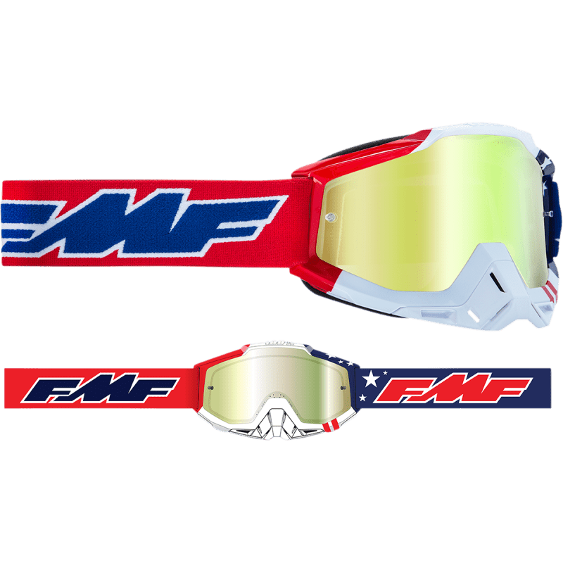FMF POWERBOMB GOGGLE US OF A TRUE GOLD LENS (F - 50037 - 00006) - DRIVEN Canada's Powersports 841269174466F - 50037 - 00006
