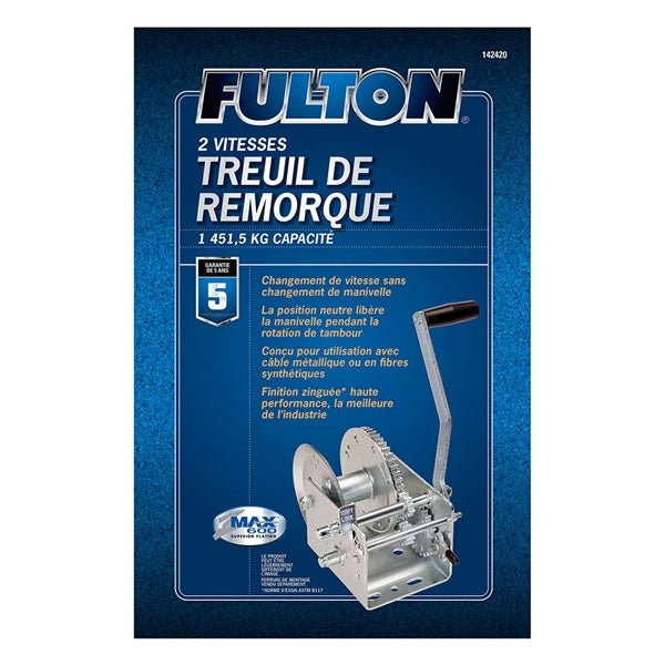 FULTONWESBAR 2 - SPEED TRAILER WINCH (142420) - DRIVEN Canada's Powersports 016118142716142420