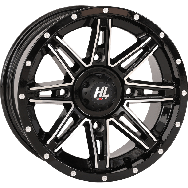 HIGHLIFTER HL22 ALLOY 14X7 4/137 4+3 (+10MM) GLOSS MACHINED W1 - DRIVEN Canada's Powersports 14HL22 - 1137