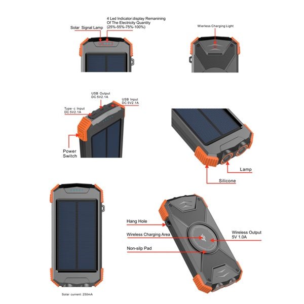 HORNET OUTDOORS SOLAR PHONE CHARGER (U - 7000) - DRIVEN Canada's Powersports 762535280851U - 7000