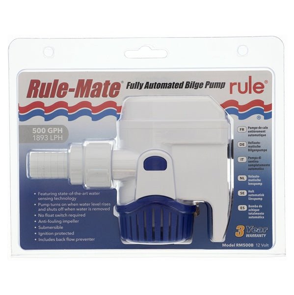 JABSCORULE RULE MATE™ FULLY AUTOMATED BILGE PUMPS (RM500B) - DRIVEN Canada's Powersports 042237106230RM500B