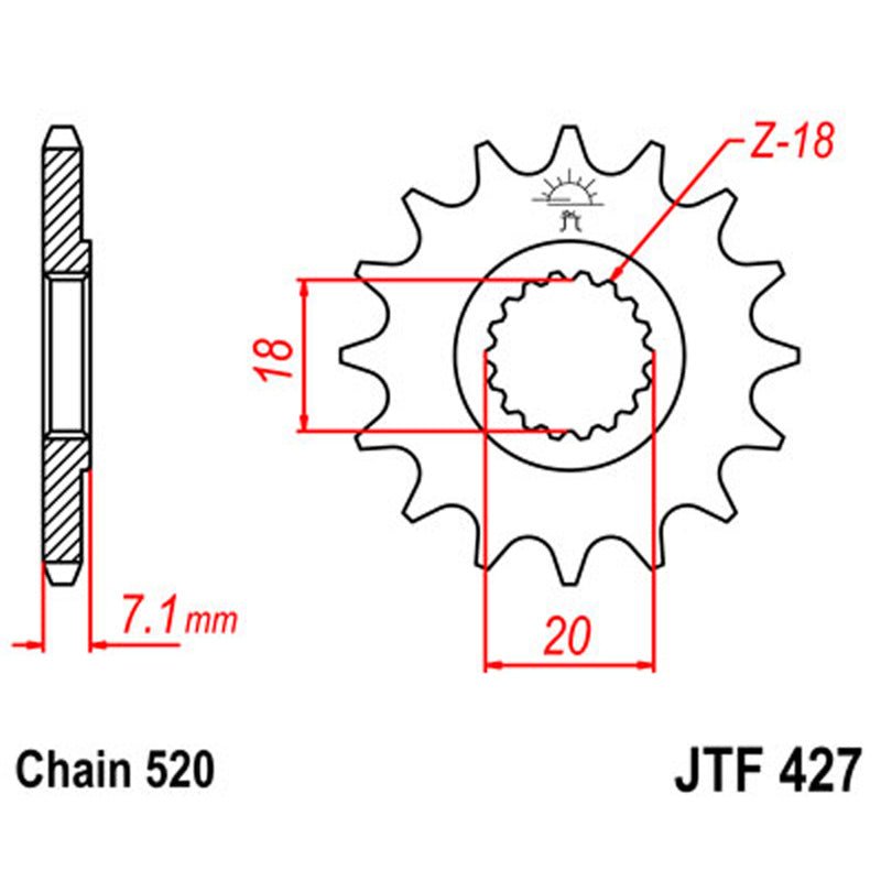 JT SPROCKETS SPROCKET FRONT 520 11T (JTF427.11) - DRIVEN Canada's Powersports 824225203349JTF427.11