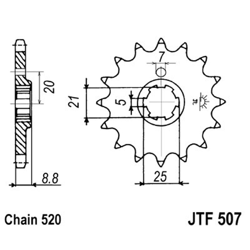 JT SPROCKETS SPROCKET FRONT 520 13T (JTF507.13) - DRIVEN Canada's Powersports 824225203967JTF507.13