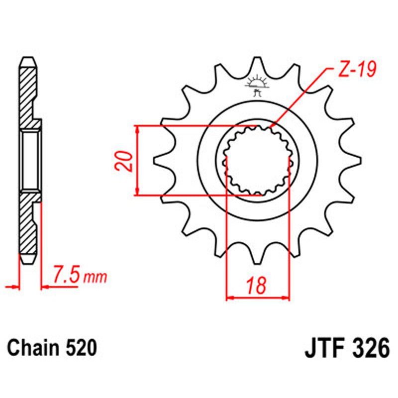 JT SPROCKETS SPROCKET FRONT 520 14T - DRIVEN Canada's Powersports 824225202502JTF326.14