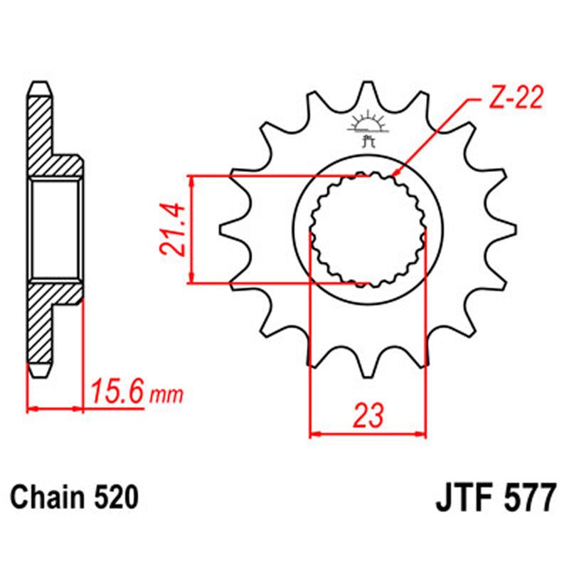 JT SPROCKETS SPROCKET FRONT 520 15T (JTF577.15) - DRIVEN Canada's Powersports 824225205312JTF577.15