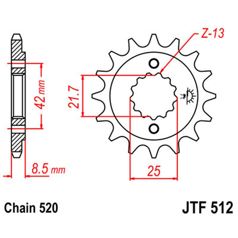 JT SPROCKETS SPROCKET FRONT 520 17T (JTF512.17) - DRIVEN Canada's Powersports 824225204100JTF512.17