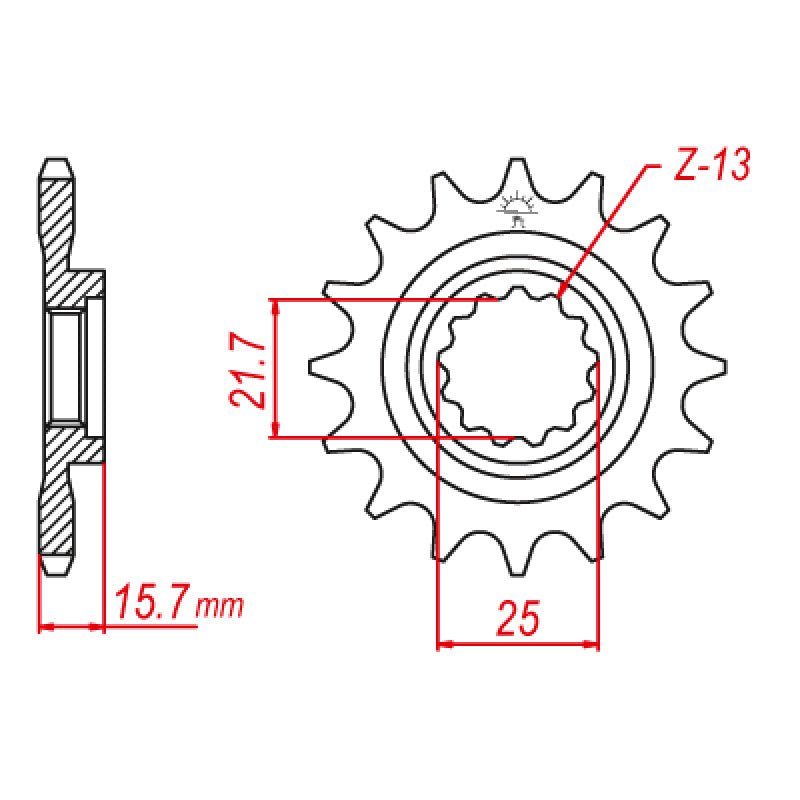 JT SPROCKETS SPROCKET FRONT 525 15T (JTF1535.15RB) - DRIVEN Canada's Powersports 824225208603JTF1535.15RB