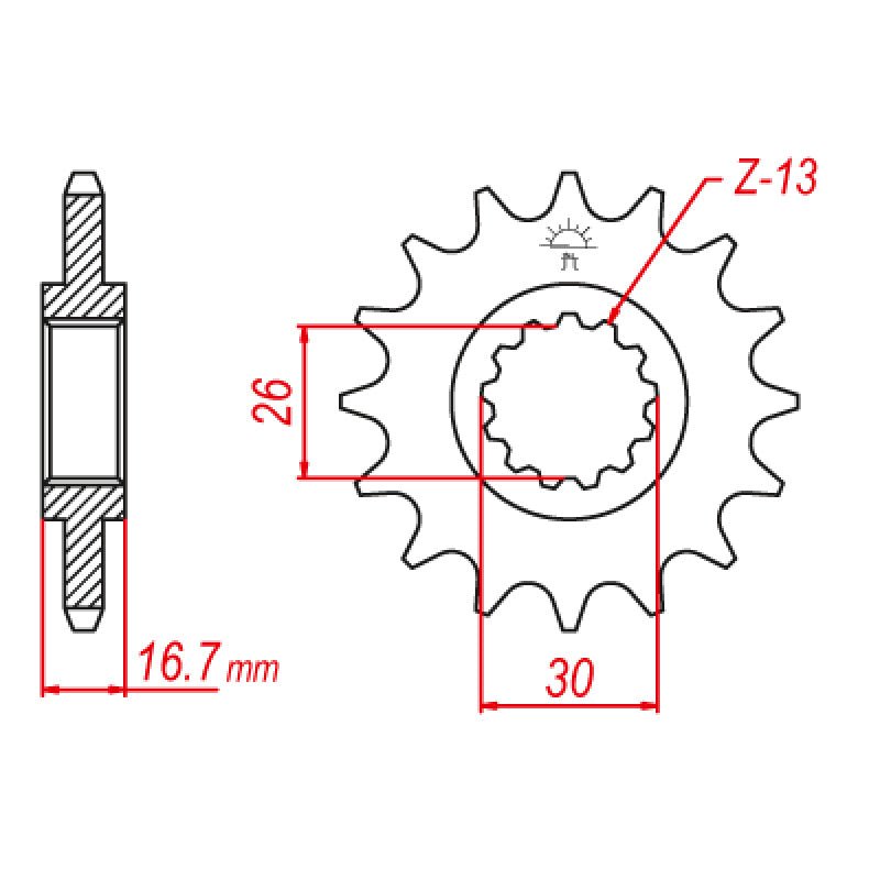 JT SPROCKETS SPROCKET FRONT 525 16T (JTF1370.16RB) - DRIVEN Canada's Powersports 824225208238JTF1370.16RB