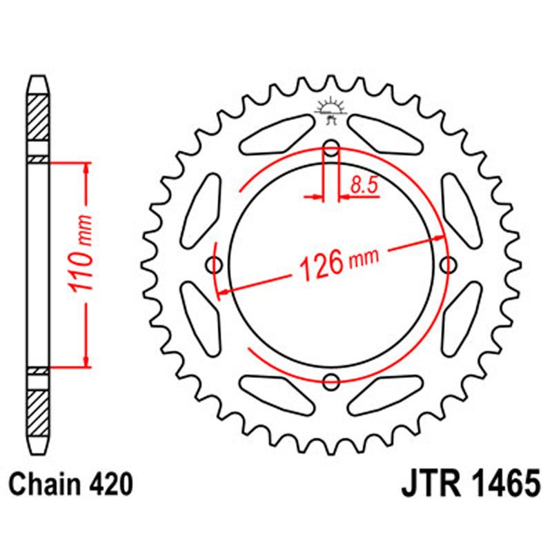 JT SPROCKETS SPROCKET REAR 420 46T (JTR1465.46) - DRIVEN Canada's Powersports 824225300864JTR1465.46