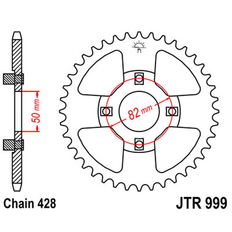 JT SPROCKETS SPROCKET REAR 428 45T (JTR999.45) - DRIVEN Canada's Powersports 824225309867JTR999.45